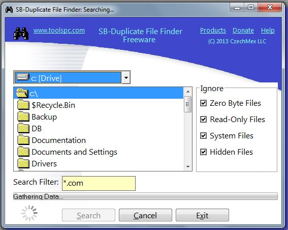 SB-Duplicate File Finder Gathering Data