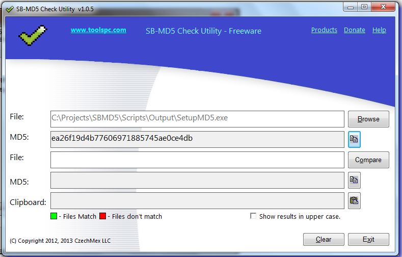 SB-MD5 Calculator Calculate MD-5 Checksum