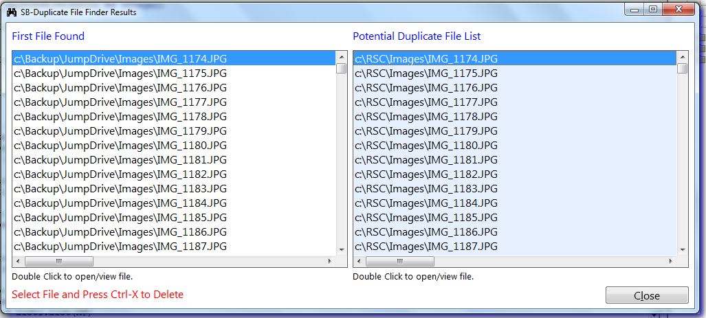 SB-Duplicate File Finder Listbox Focus