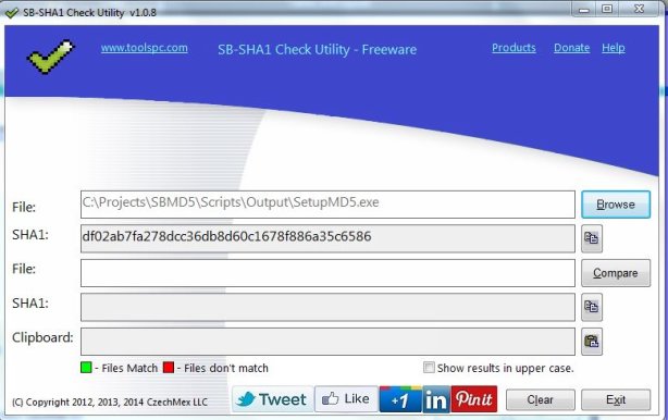 SB-SHA1 Calculator Calculate SHA1 value