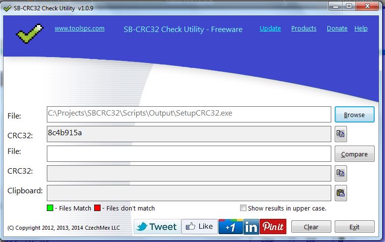 SB-CRC32 Result