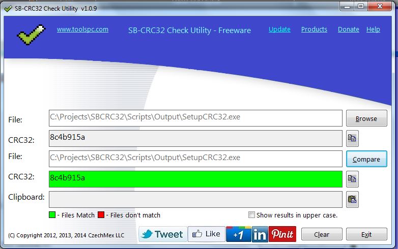 SB-CRC32 Files Match