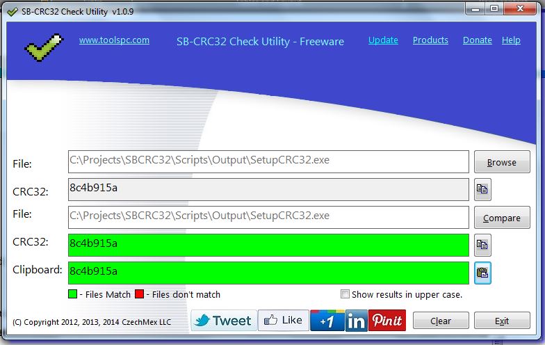 SB-CRC32 File Match with Clipboard 