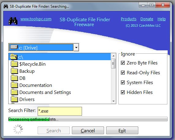 SB-Duplicate File Finder Processing Gathered Data